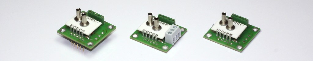 Different types of the Pressure Sensor Module series AMS 2710/11 with analog voltage output.