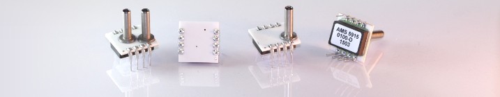 Verschiedene Typen der digitalen OEM Drucksensorserie AMS 5915 mit I2C Ausgang.